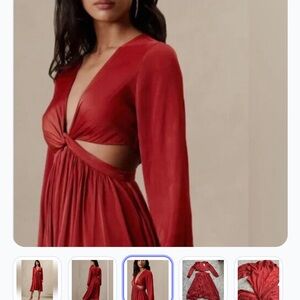 Banana Republic Red Cut-Out Midi Dress